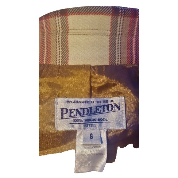 Pendleton long pleated wool tartan plaid skirt suit blazer jacket coat 8 8P S - Picture 12 of 12